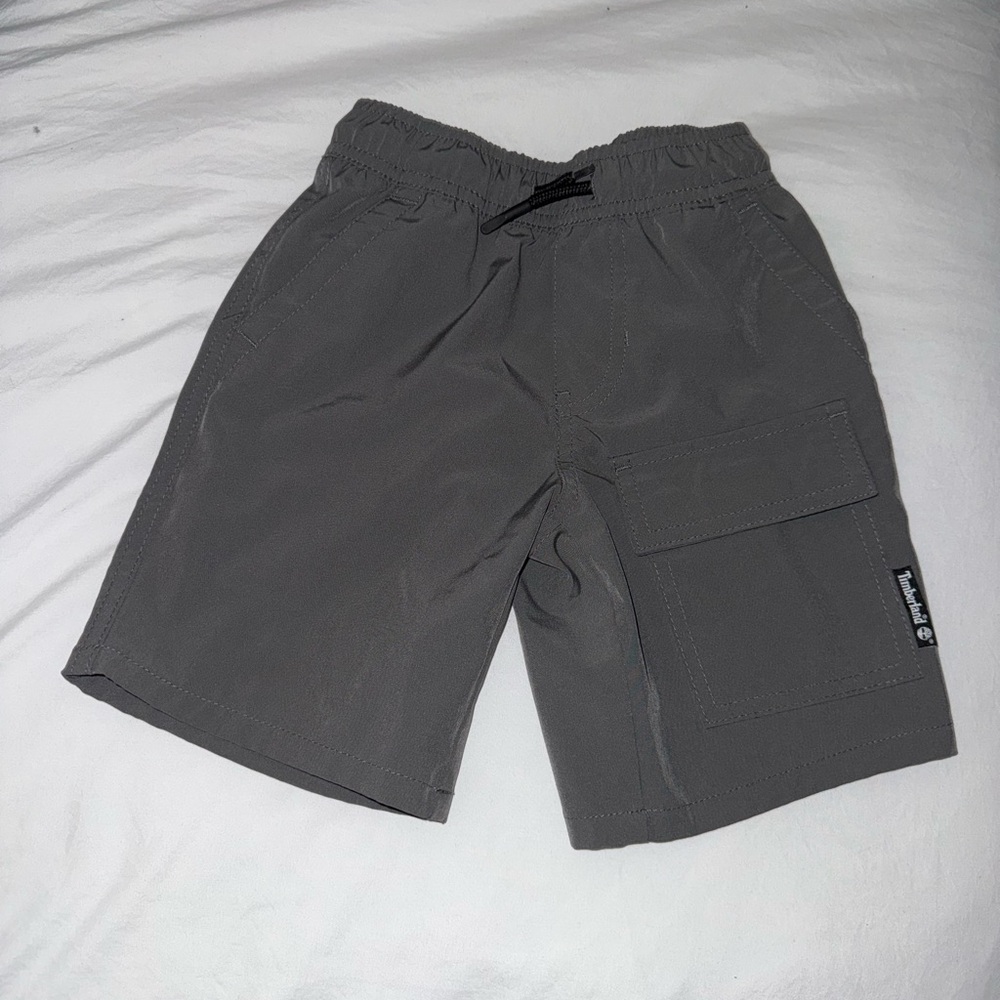Timberland Gray Elastic Waist Cargo Shorts